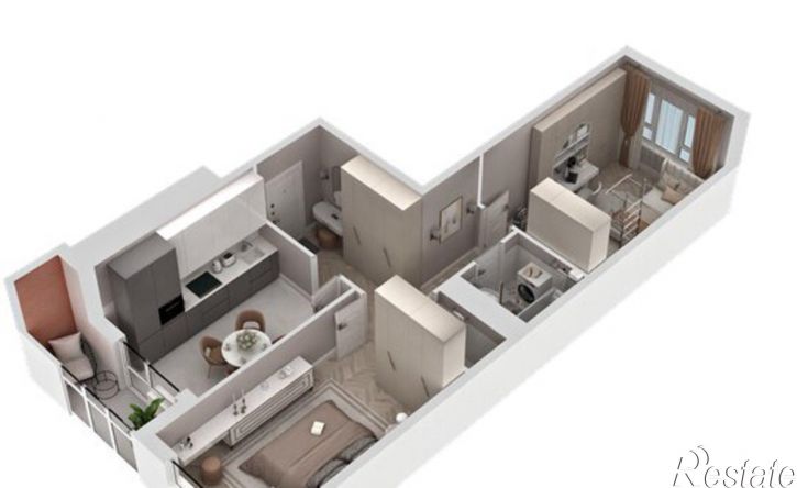 2-комн квартира улица Е.М. Кунгурцева