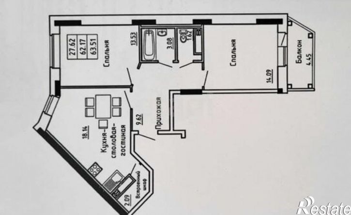 2-комн квартира ул Героя России Ильфата Закирова, 36,  д. 36