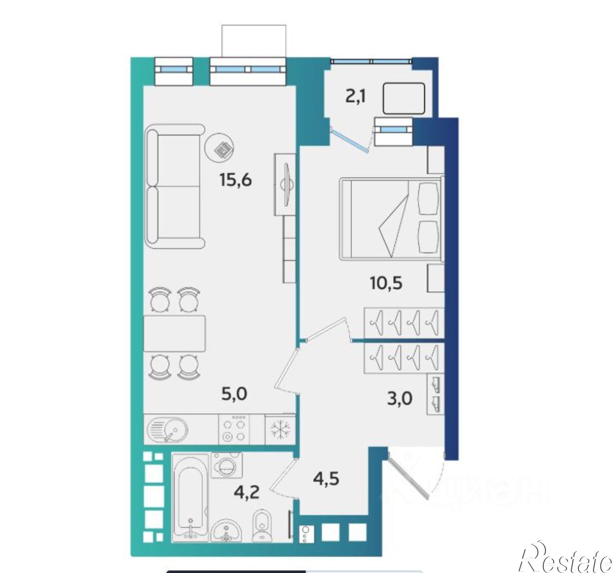 Купить квартиру за 5 114 200 рублей на улица Архитектора П.П. Берша, 42