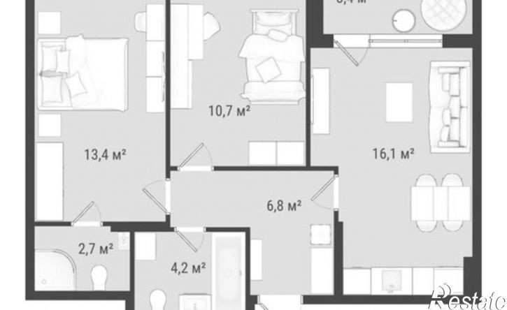 3-комн квартира Воткинское шоссе, 83 к2,  д. 83 к2