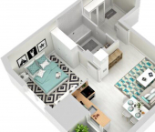 2-комн, 41кв м, этаж 23/25 Воткинское шоссе, 83 к2