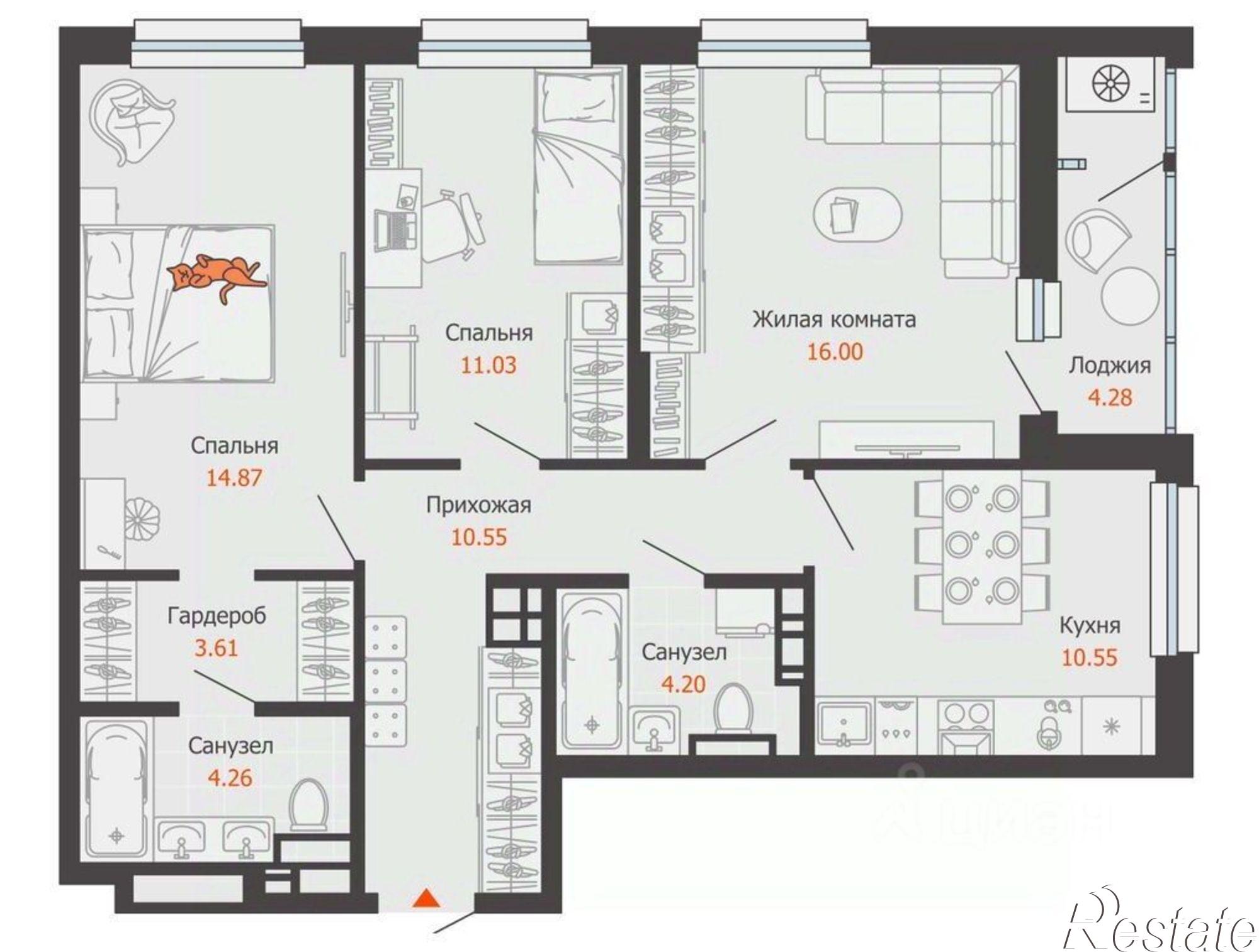 Купить квартиру за 11 790 000 рублей на ул Холмогорова, 11а