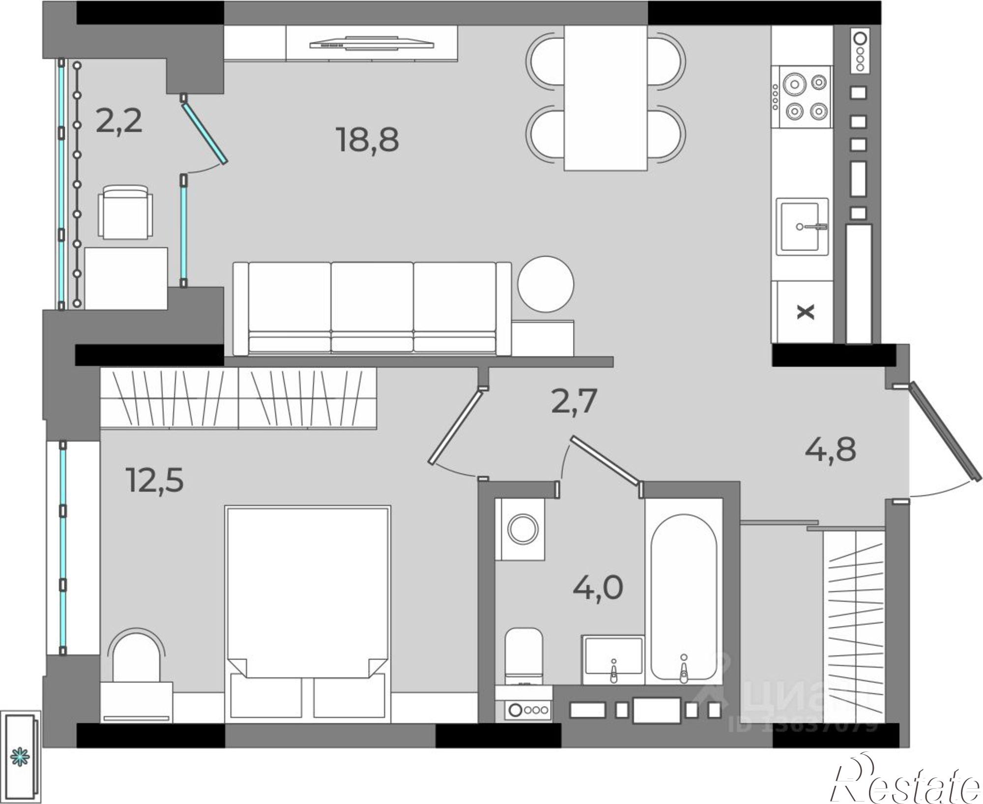 Купить квартиру за 6 874 780 рублей на ул Фруктовая, 4