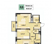 2-комн, 64 кв м, этаж 21/26 улица Академика Павлова, 45