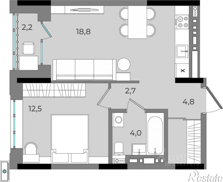 1-комн квартира в новом доме ул Фруктовая, 4,  д. 4