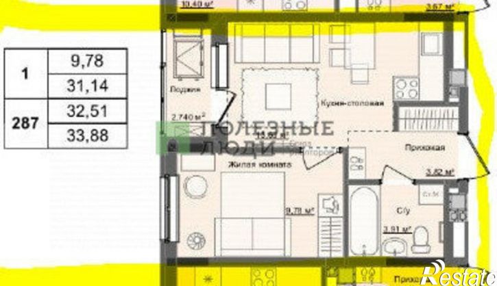 1-комн квартира улица 40 лет Победы, 89,  д. 89