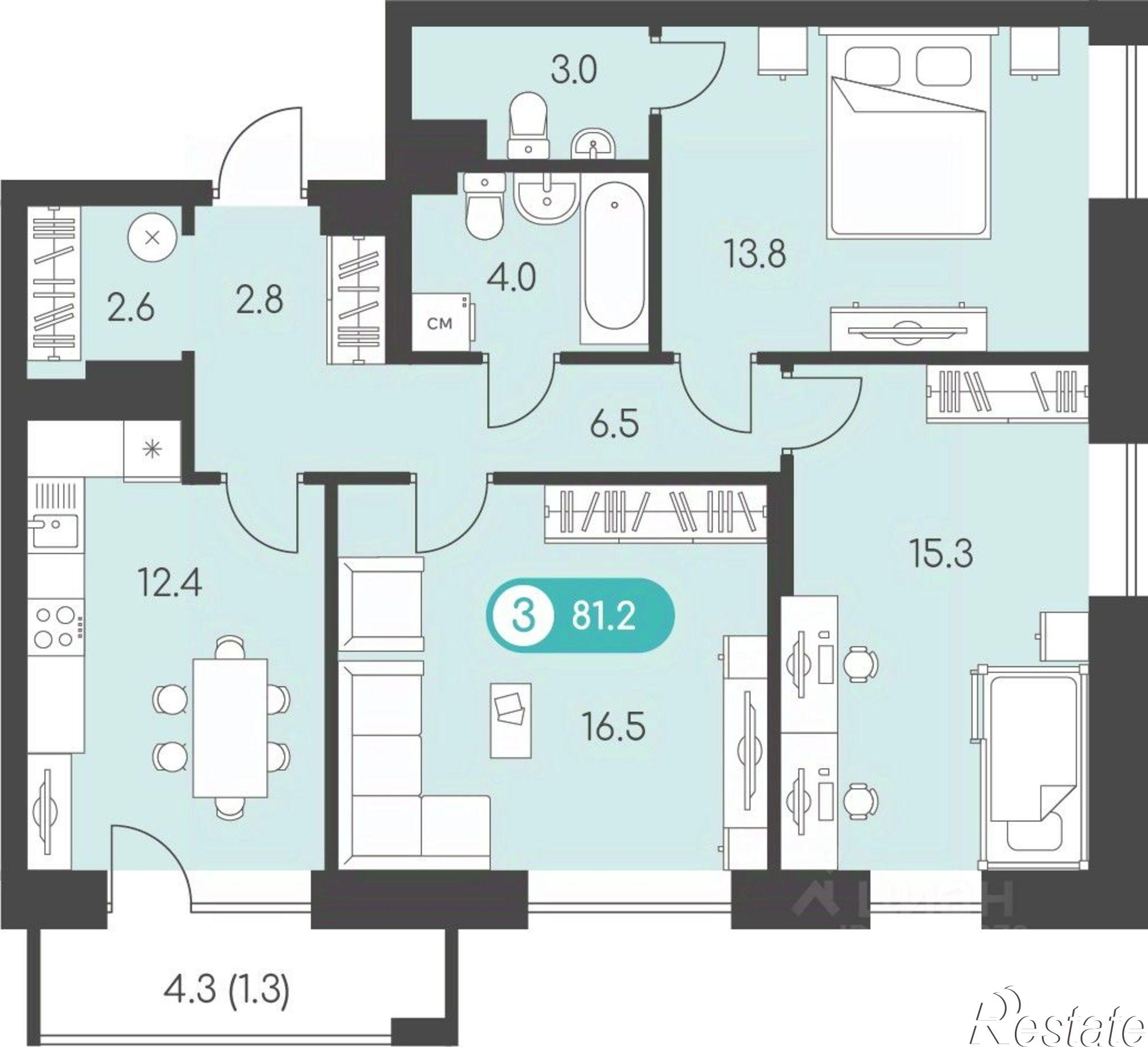 Купить квартиру за 9 692 550 рублей на Воткинское шоссе, 53