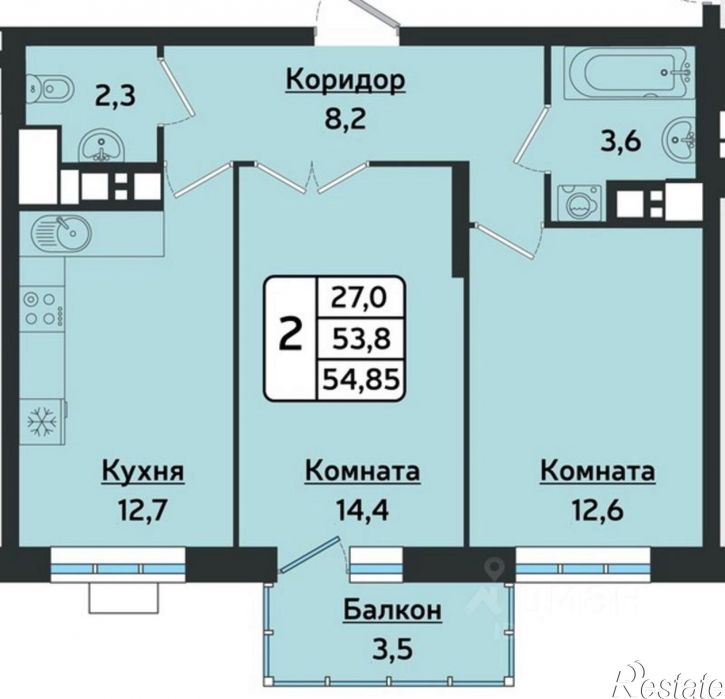 2-комн квартира ул Архитектора П.П.Берша, 22,  д. 22