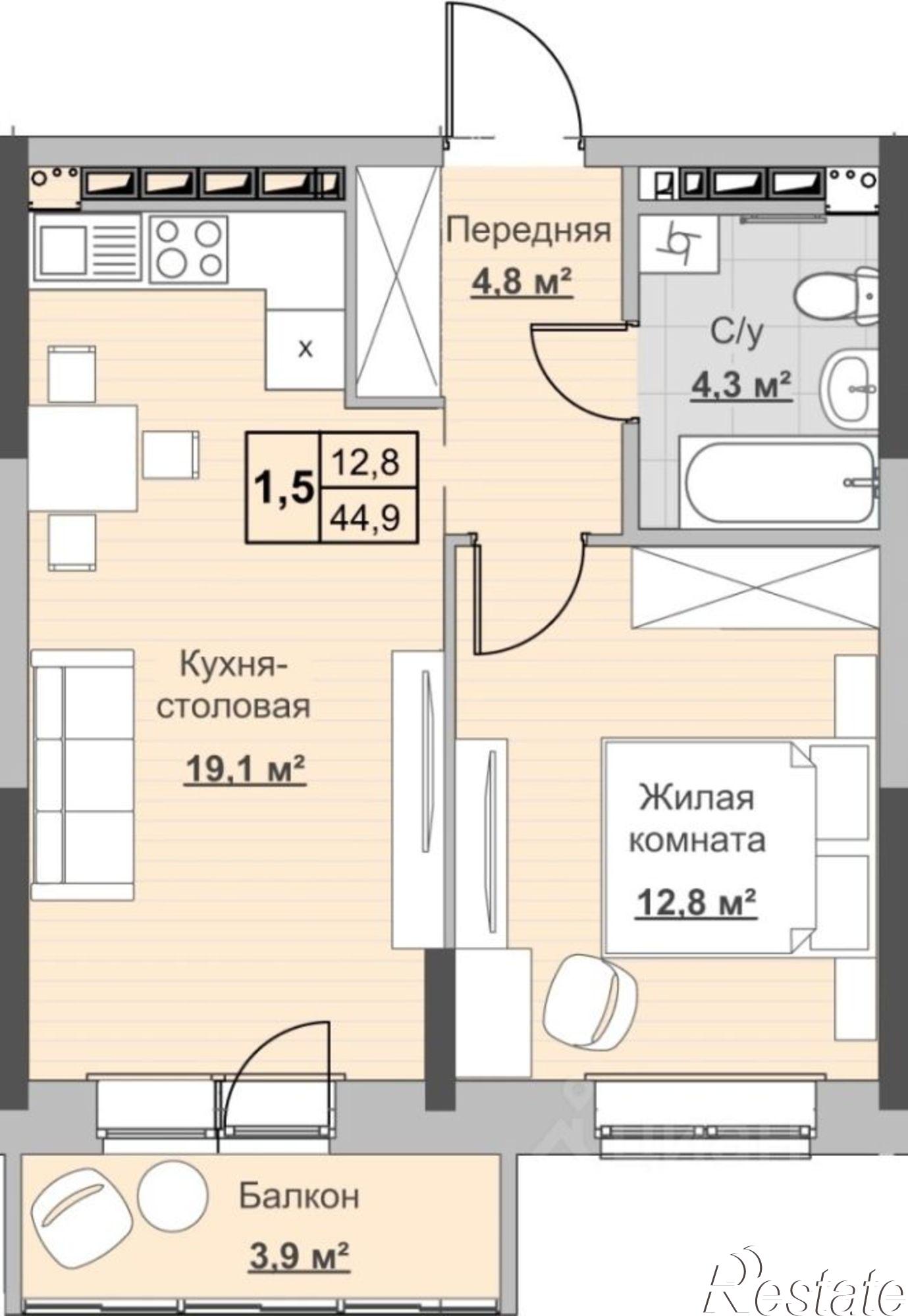 Купить квартиру за 6 590 000 рублей на улица Ухтомского, 12