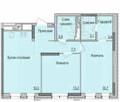 2-комн, 64 кв м, этаж 1/17 улица имени Репина