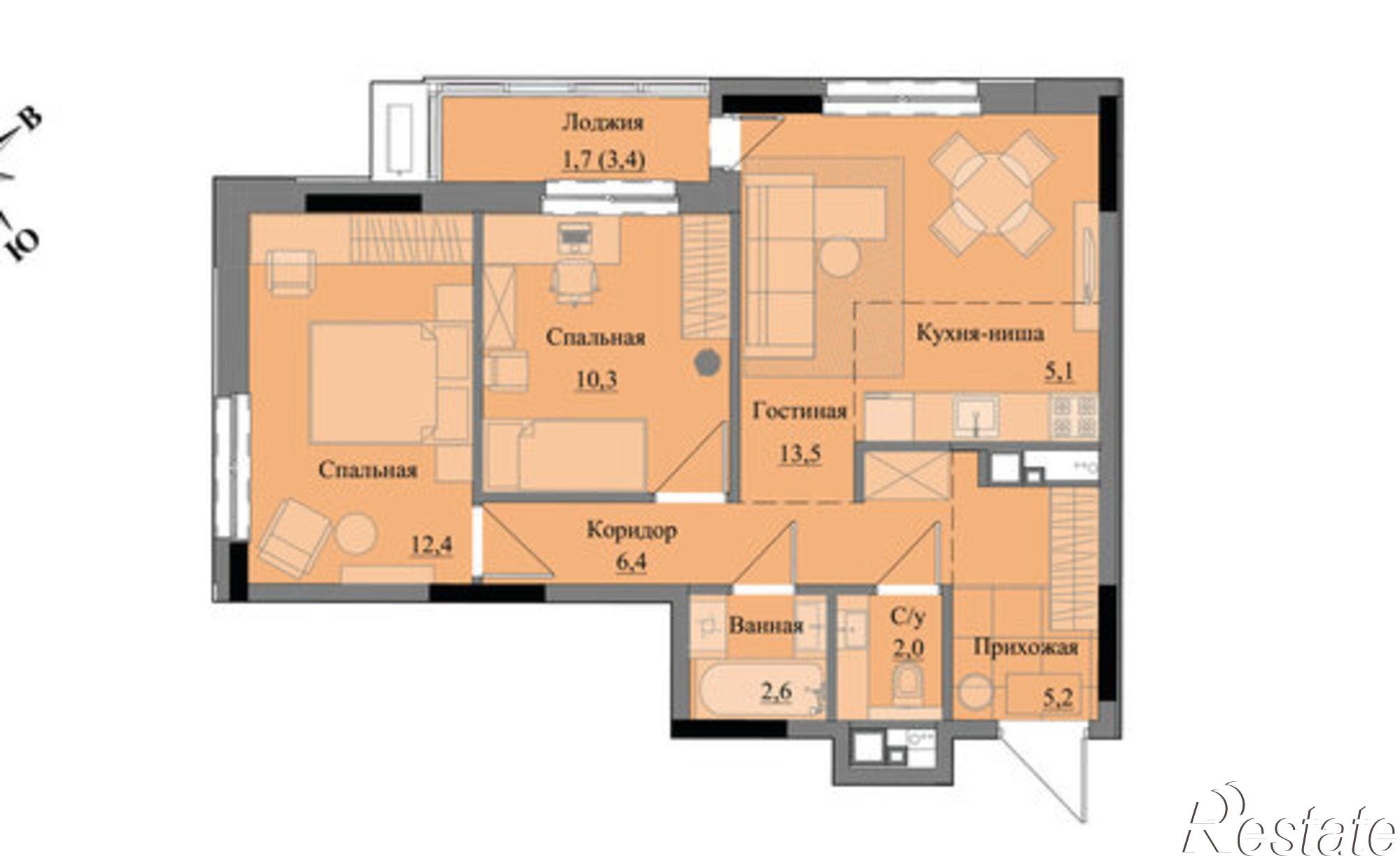 Купить квартиру за 6 926 400 рублей на жилой комплекс Краски Леса