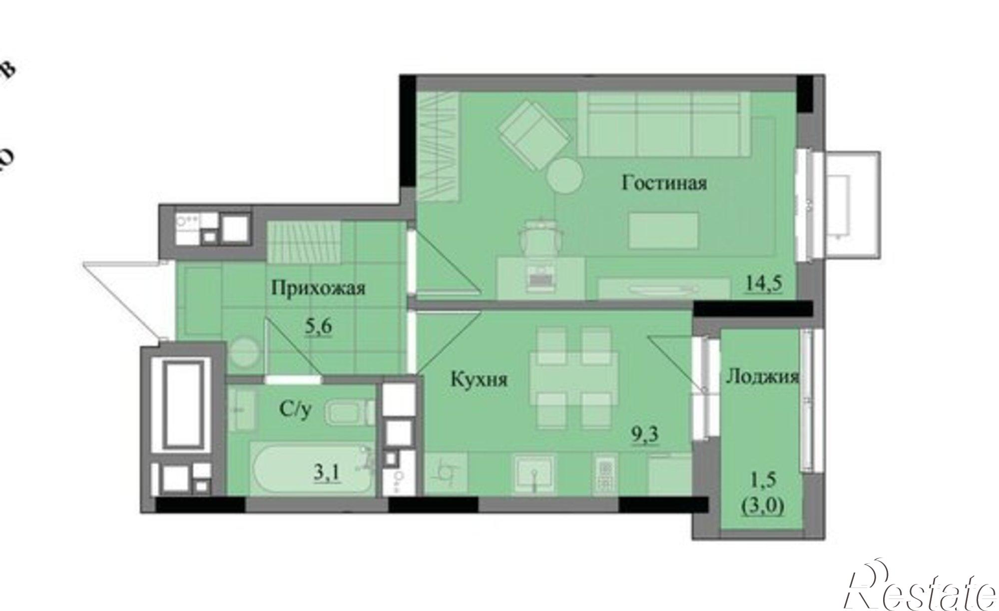Купить квартиру за 4 278 000 рублей на жилой комплекс Краски Леса
