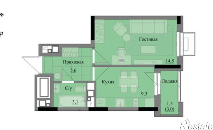 1-комн квартира в новом доме Воткинское шоссе, 47 к2,  д. 47 к2
