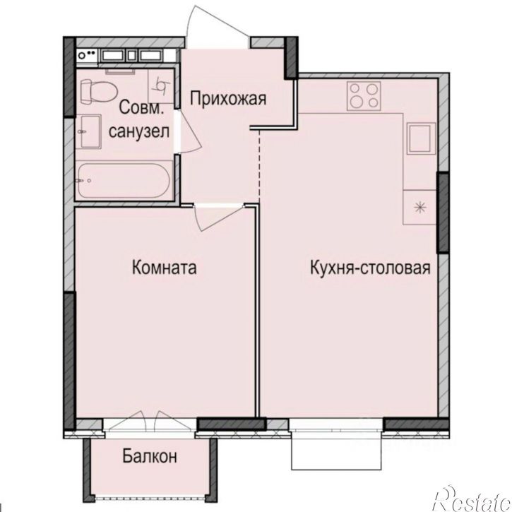 1-комн квартира в новом доме улица Васнецова, 3,  д. 3