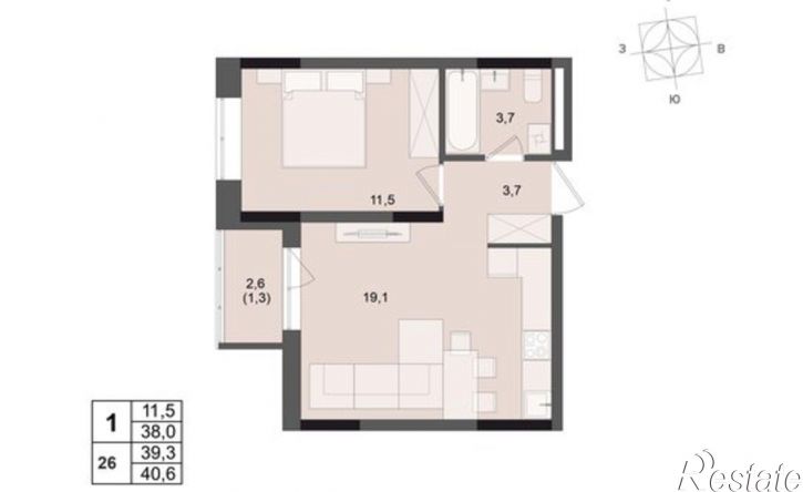 1-комн квартира в новом доме ул Леваневского, 25,  д. 25