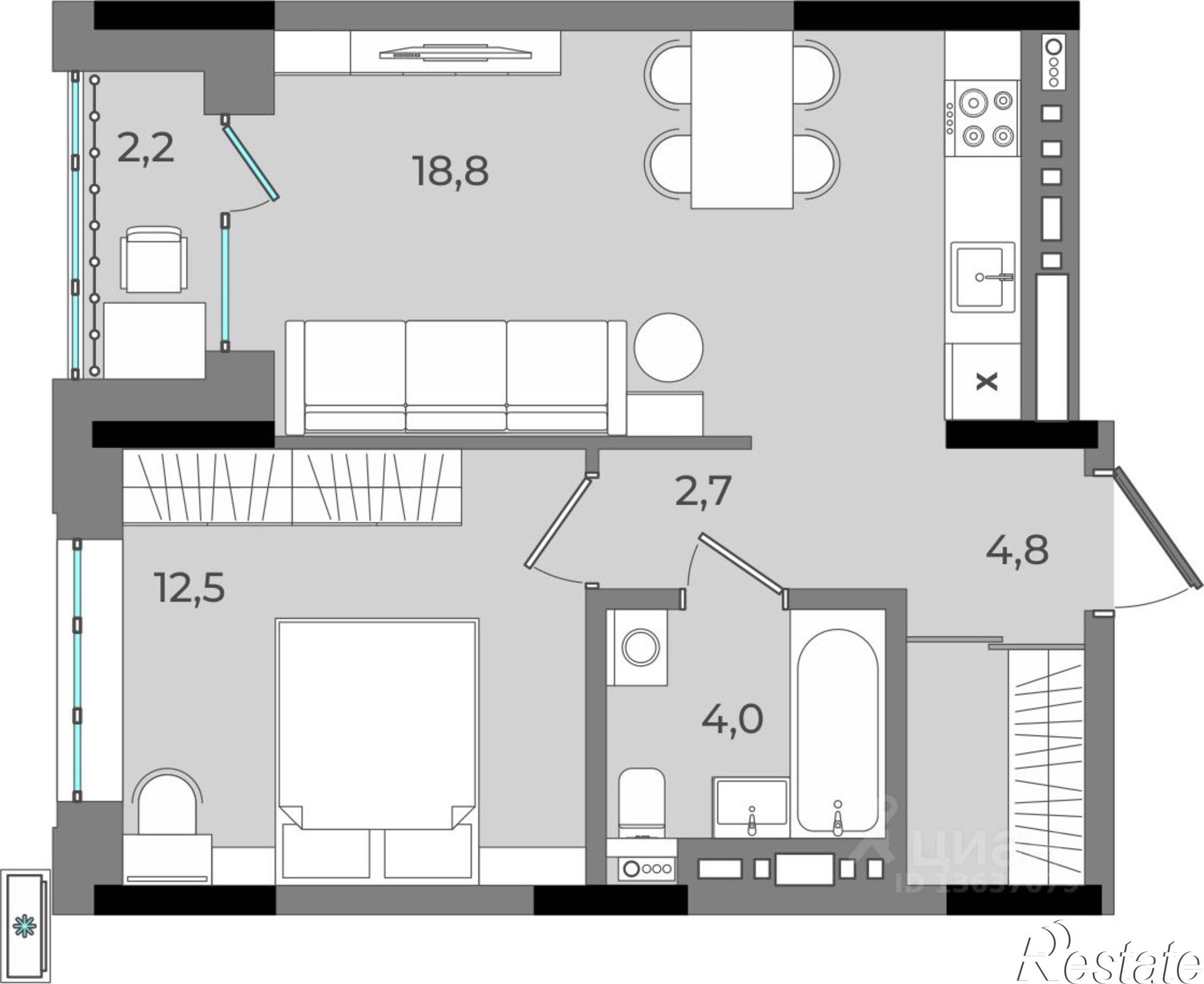 Купить квартиру за 7 079 230 рублей на ул Фруктовая, 4