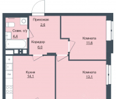 2-комн, 52 кв м, этаж 4/17 9-я Подлесная улица