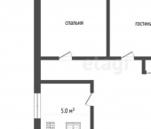 2-комн, 40кв м, этаж 3/5 ул Циолковского, 13