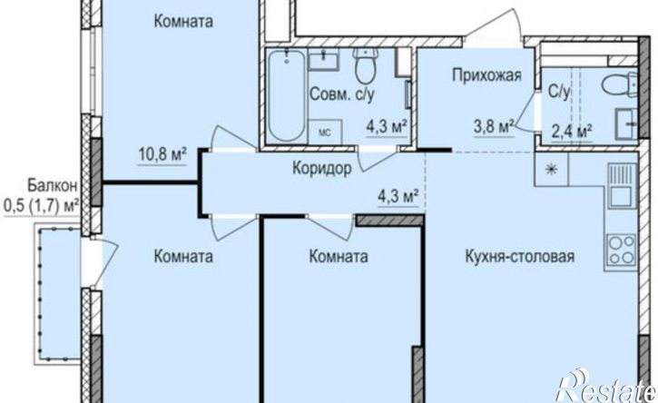 3-комн квартира в новом доме ул Буммашевская, 58а,  д. 58а