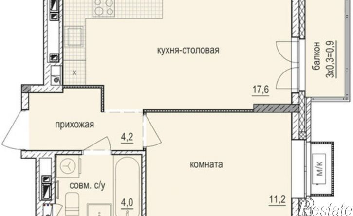 1-комн квартира в новом доме ул Песочная, 11,  д. 11