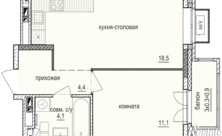 1-комн квартира в новом доме ул Песочная, 11,  д. 11