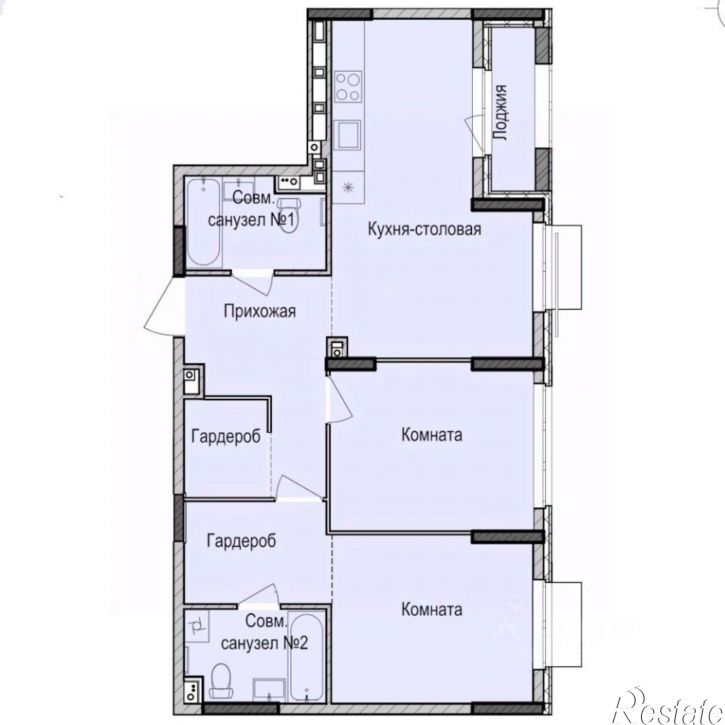 2-комн квартира в новом доме улица Васнецова, 3,  д. 3