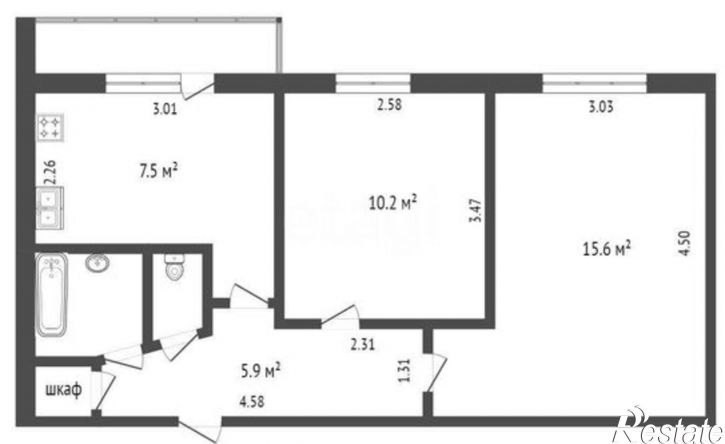 2-комн квартира ул им Барышникова, 11,  д. 11