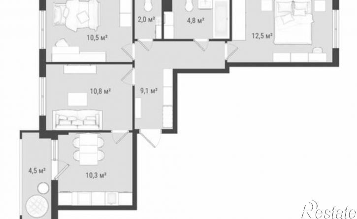 3-комн квартира Воткинское шоссе, 83 к2,  д. 83 к2