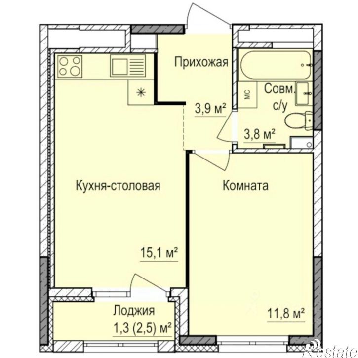 1-комн квартира в новом доме ул Буммашевская, 58а,  д. 58а
