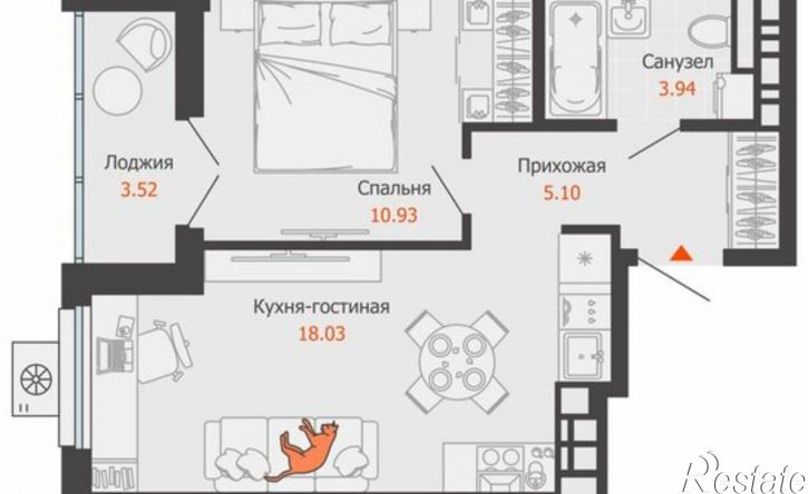 1-комн квартира в новом доме ул Холмогорова, 129,  д. 129