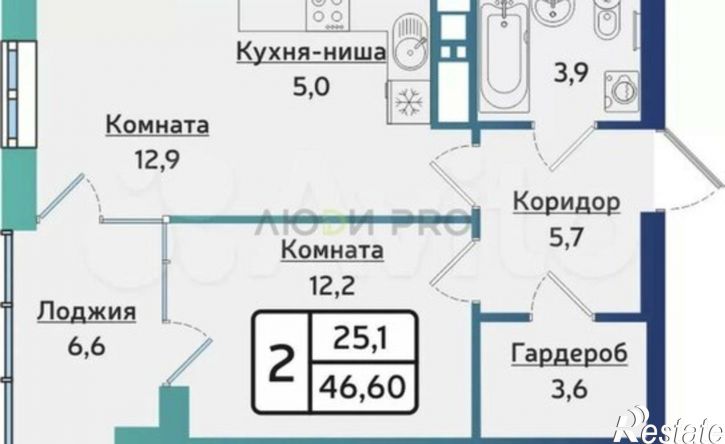 2-комн квартира Союзная улица, 2 к1,  д. 2 к1