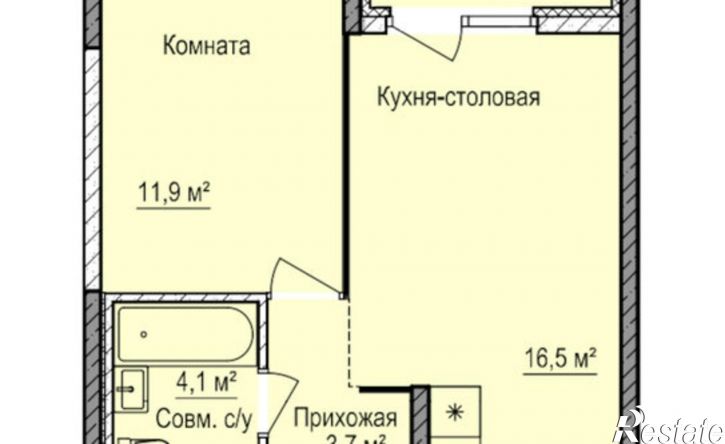 1-комн квартира в новом доме улица 10 лет Октября, 71,  д. 71