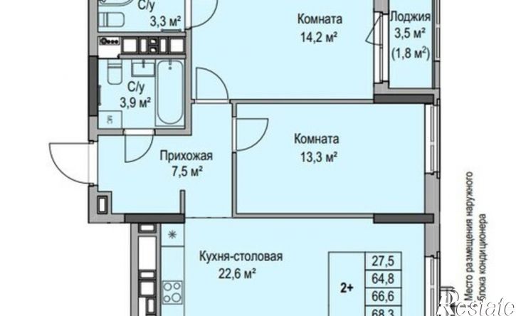 2-комн квартира в новом доме ул 9-я Подлесная, 53А,  д. 53А