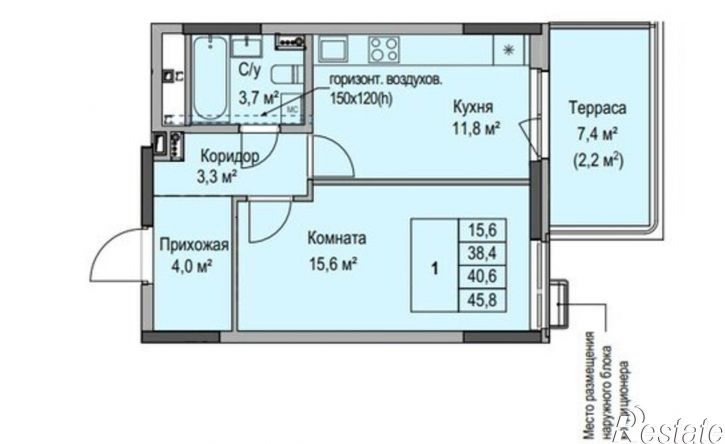 1-комн квартира в новом доме ул 9-я Подлесная, 53А,  д. 53А