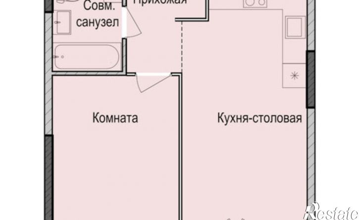 1-комн квартира в новом доме улица Васнецова, 3,  д. 3