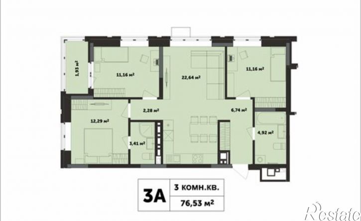 3-комн квартира в новом доме улица Бабушкина