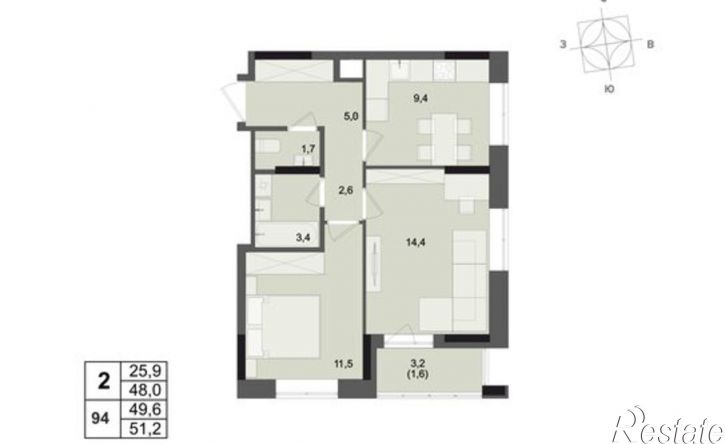 2-комн квартира в новом доме улица Леваневского, 8,  д. 8