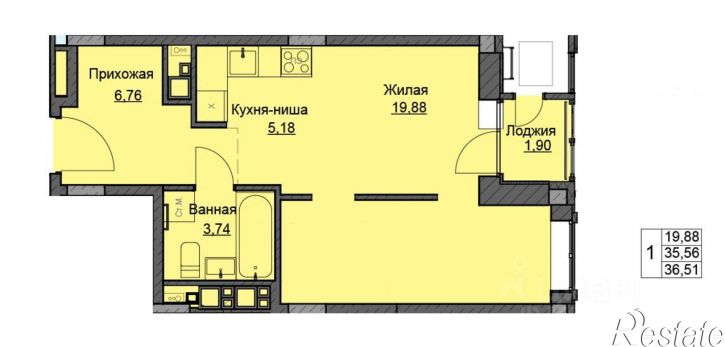 1-комн квартира в новом доме улица Чехова, 46,  д. 46
