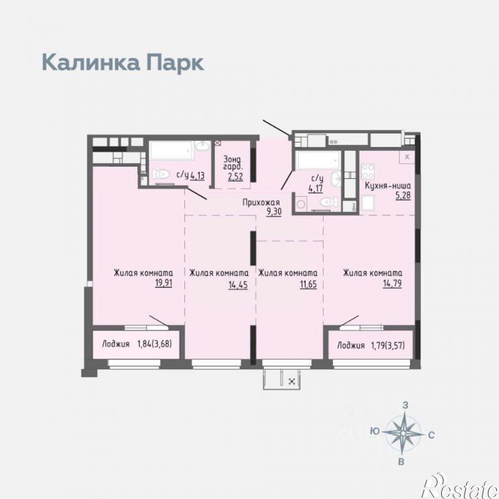 3-комн квартира в новом доме ул 40 лет Победы, 85,  д. 85