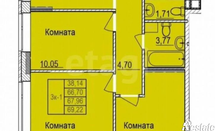 3-комн квартира Ипподромный пр-д, 25А,  д. 25А