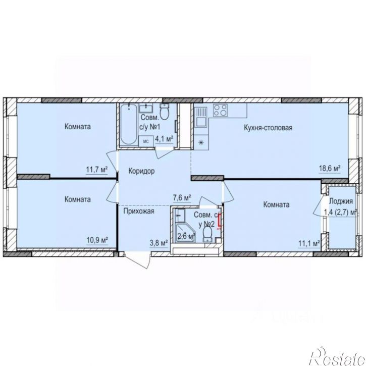 3-комн квартира в новом доме ул Буммашевская, 58а,  д. 58а