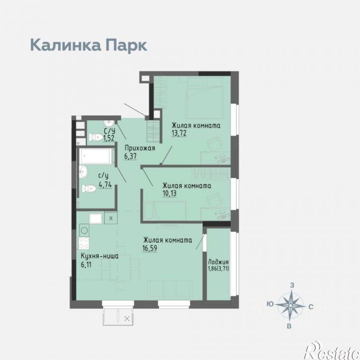 2-комн квартира в новом доме ул 40 лет Победы, 85,  д. 85