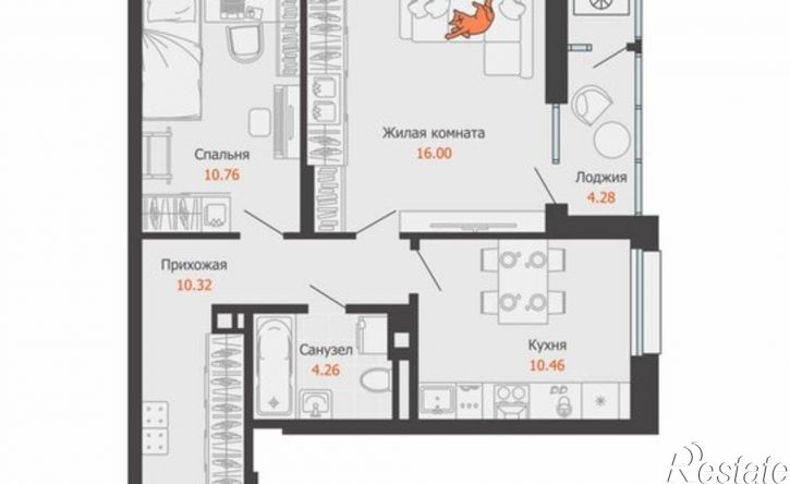 2-комн квартира в новом доме ул Холмогорова, 129,  д. 129