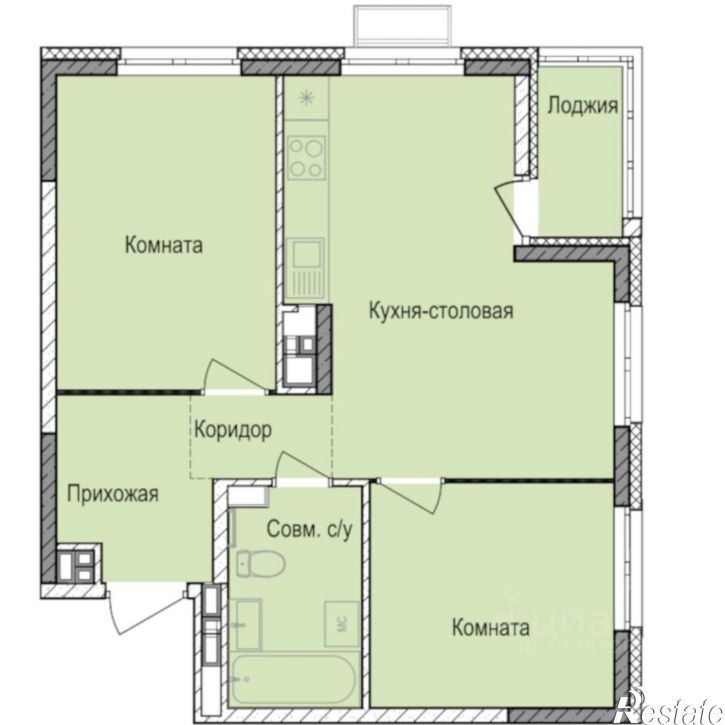 2-комн квартира в новом доме Индустриальный район