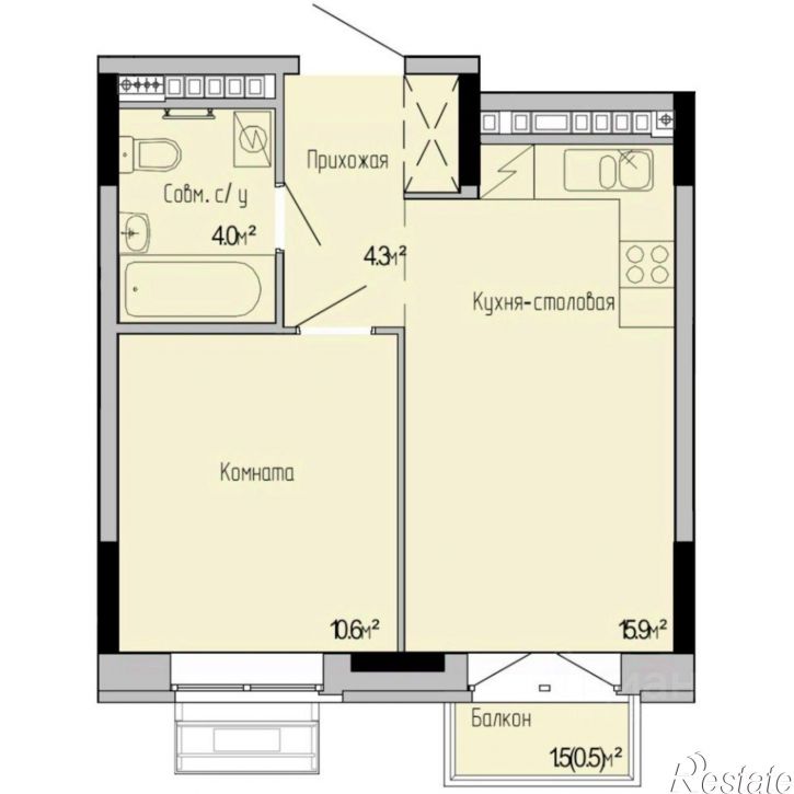 1-комн квартира в новом доме ул Архитектора П.П.Берша, 5 1,  д. 5 1,  к. 1