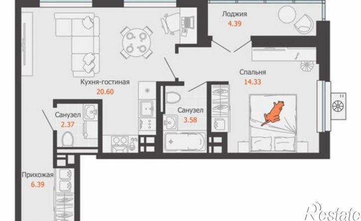 1-комн квартира в новом доме ул Холмогорова, 129,  д. 129
