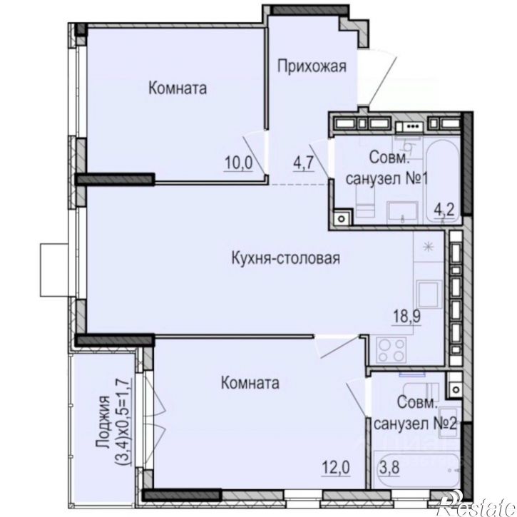2-комн квартира в новом доме Ижевск, Индустриальный район