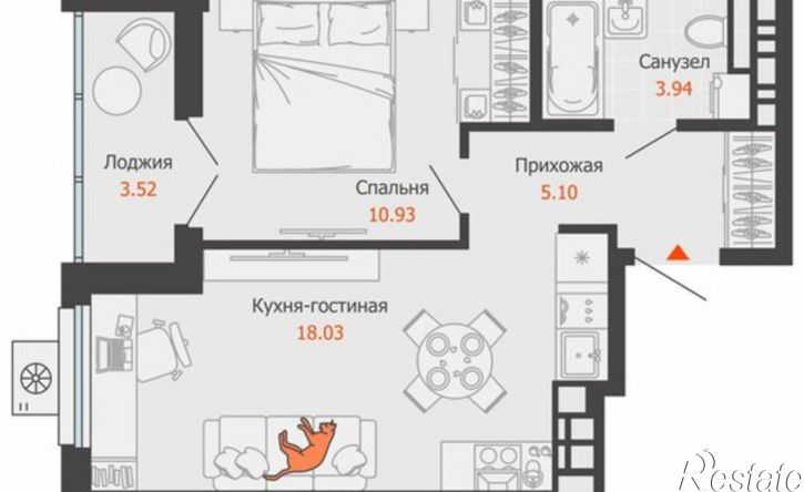 1-комн квартира в новом доме ул Холмогорова, 129,  д. 129