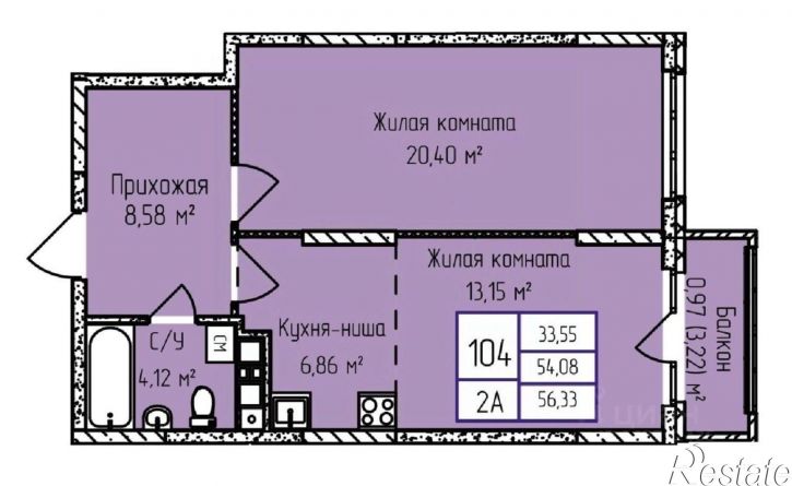 2-комн квартира в новом доме ул Камбарская, 15,  д. 15