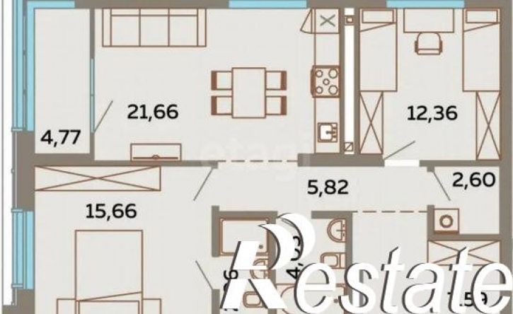 3-комн квартира Пушкинская улица, 273 к1,  д. 273 к1
